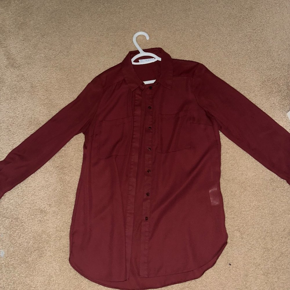 Red Button Down Dress Shirt